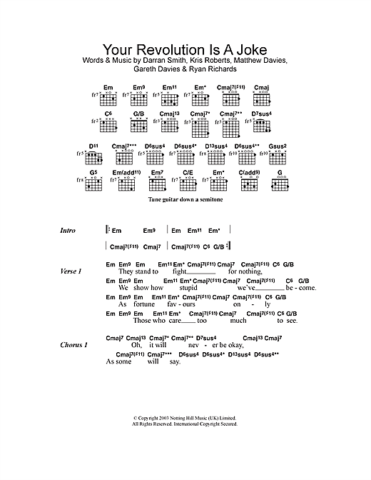 Your Revolution Is A Joke (Guitar Chords/Lyrics) von Funeral For A Friend