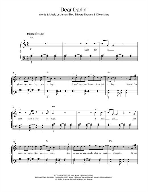Dear Darlin' (Beginner Piano) von Olly Murs