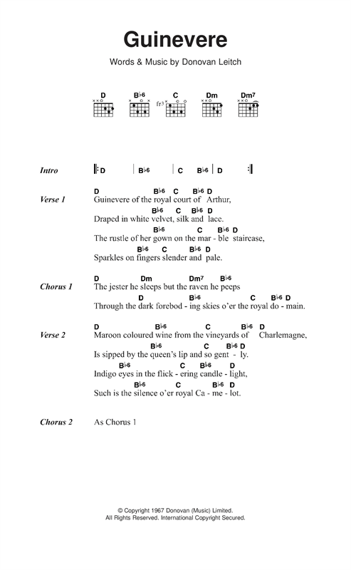 Guinevere (Guitar Chords/Lyrics) von Donovan