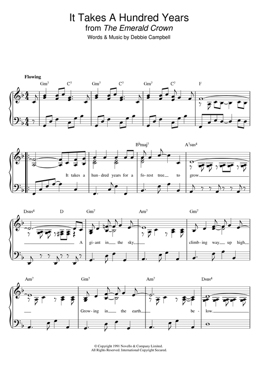 It Takes A Hundred Years from 'The Emerald Crown' (Easy Piano) von Debbie Campbell
