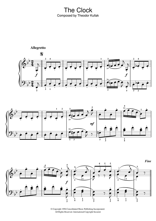 The Clock (Beginner Piano) von Theodor Kullak