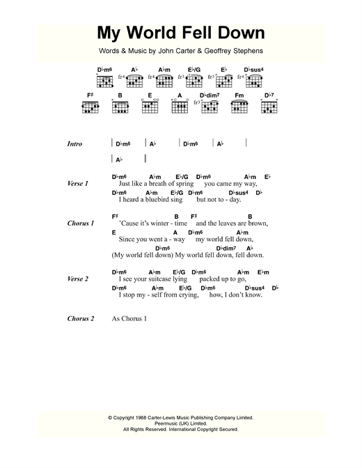 My World Fell Down (Guitar Chords/Lyrics) von Sagittarius