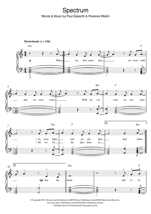 Spectrum (Beginner Piano) von Florence And The Machine