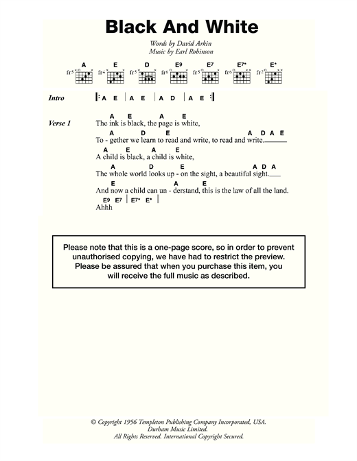 Black And White (Guitar Chords/Lyrics) von Greyhound