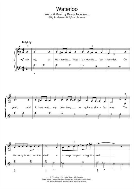 Waterloo (Beginner Piano) von ABBA