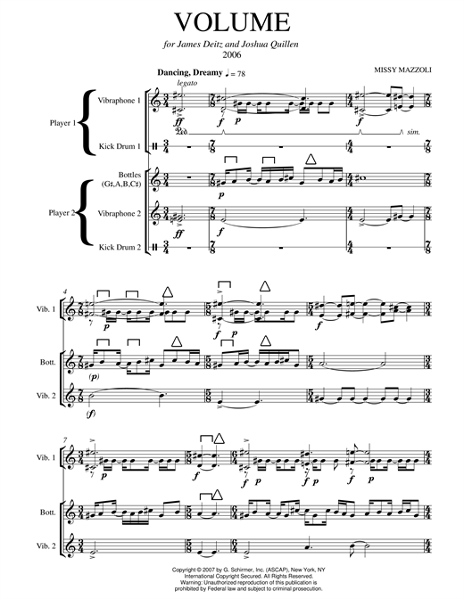 Volume (two-vibraphone version) (Chamber Group) von Missy Mazzoli
