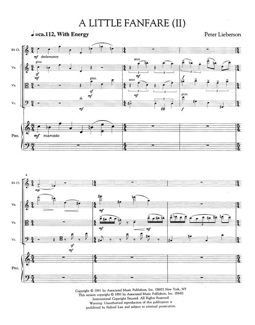 Little Fanfare (II) (Chamber Group) von Peter Lieberson