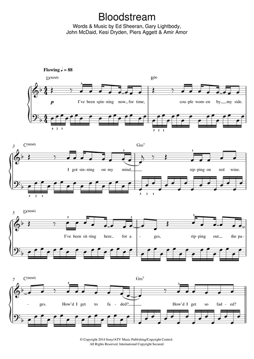 Bloodstream (Beginner Piano) von Ed Sheeran