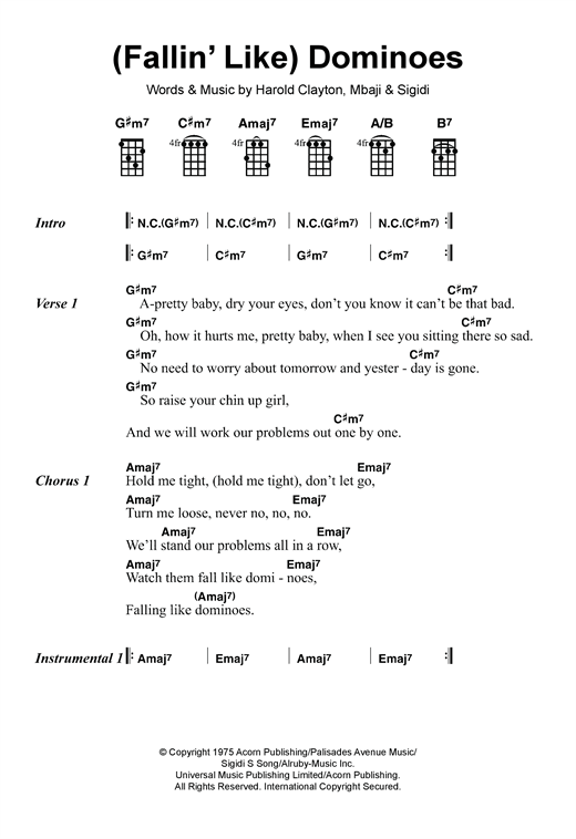 (Fallin' Like) Dominoes (Ukulele) von Donald Byrd