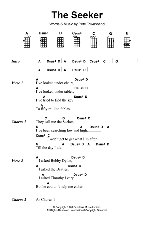 The Seeker (Ukulele) von The Who