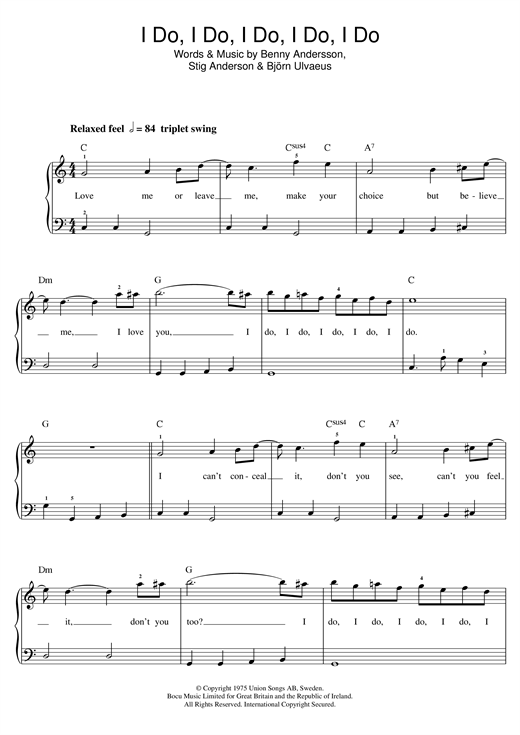 I Do, I Do, I Do, I Do, I Do (Beginner Piano) von ABBA