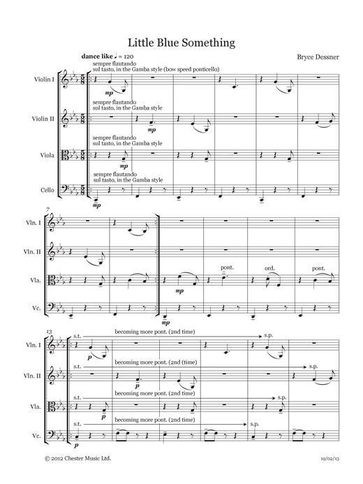 Little Blue Something (String quartet score & parts) (Chamber Group) von Bryce Dessner