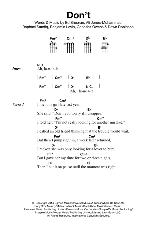 Don't (Ukulele) von Ed Sheeran