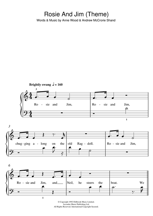 Rosie And Jim (Theme) (5-Finger Piano) von Anne Wood