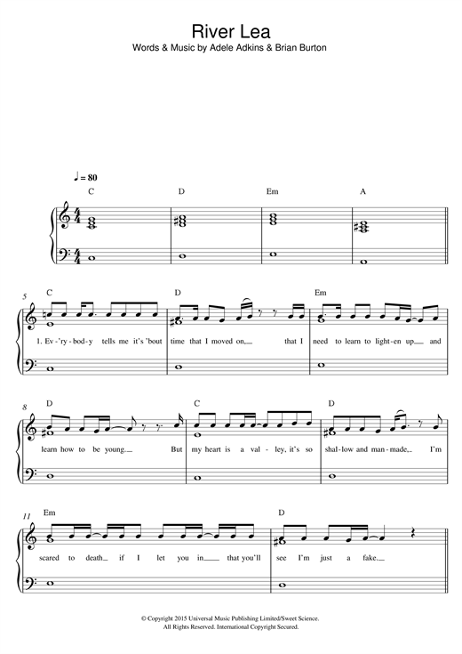 River Lea (Easy Piano) von Adele