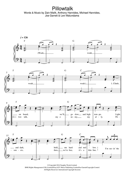 Pillowtalk (Easy Piano) von ZAYN