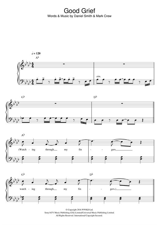 Good Grief (Easy Piano) von Bastille