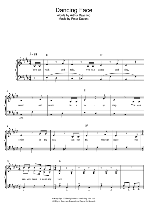 Dancing Face (Beginner Piano) von Justine Clarke