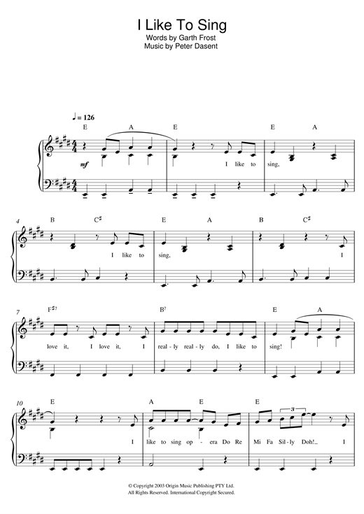 I Like To Sing (Beginner Piano) von Justine Clarke