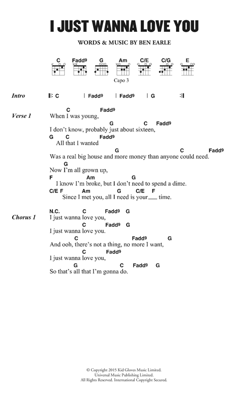 I Just Wanna Love You (Guitar Chords/Lyrics) von The Shires