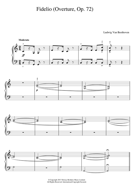 Fidelio (Overture, Op. 72) (Easy Piano) von Ludwig van Beethoven