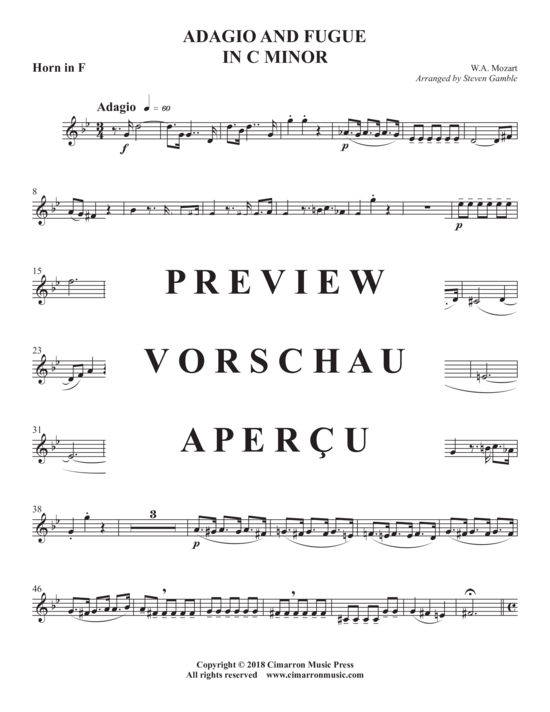 gallery: Adagio and Fugue in c minor , , (Blechbläser Quintett)