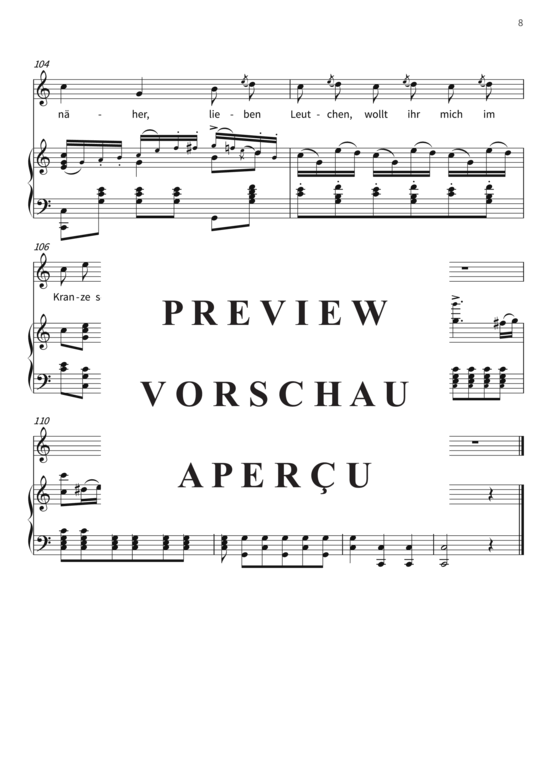 gallery: Kommt ein schlanker Bursch gegangen - aus der Oper Der Freischütz , , (Gesang + Klavier)