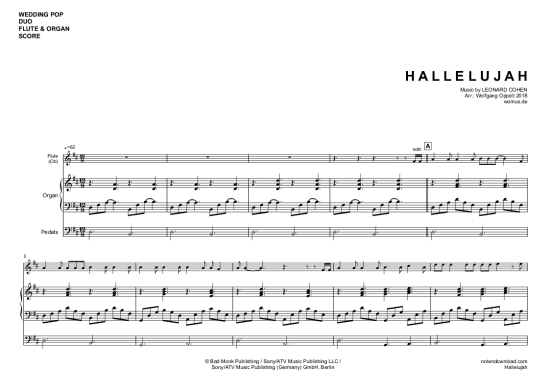 gallery: Hallelujah , Cohen, Leonard, (Querflöte + Orgel)