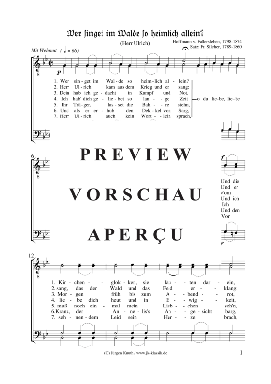 gallery: Wer singet im Walde so heimlich allein? (Herr Ulrich) , ,  (Männerchor)