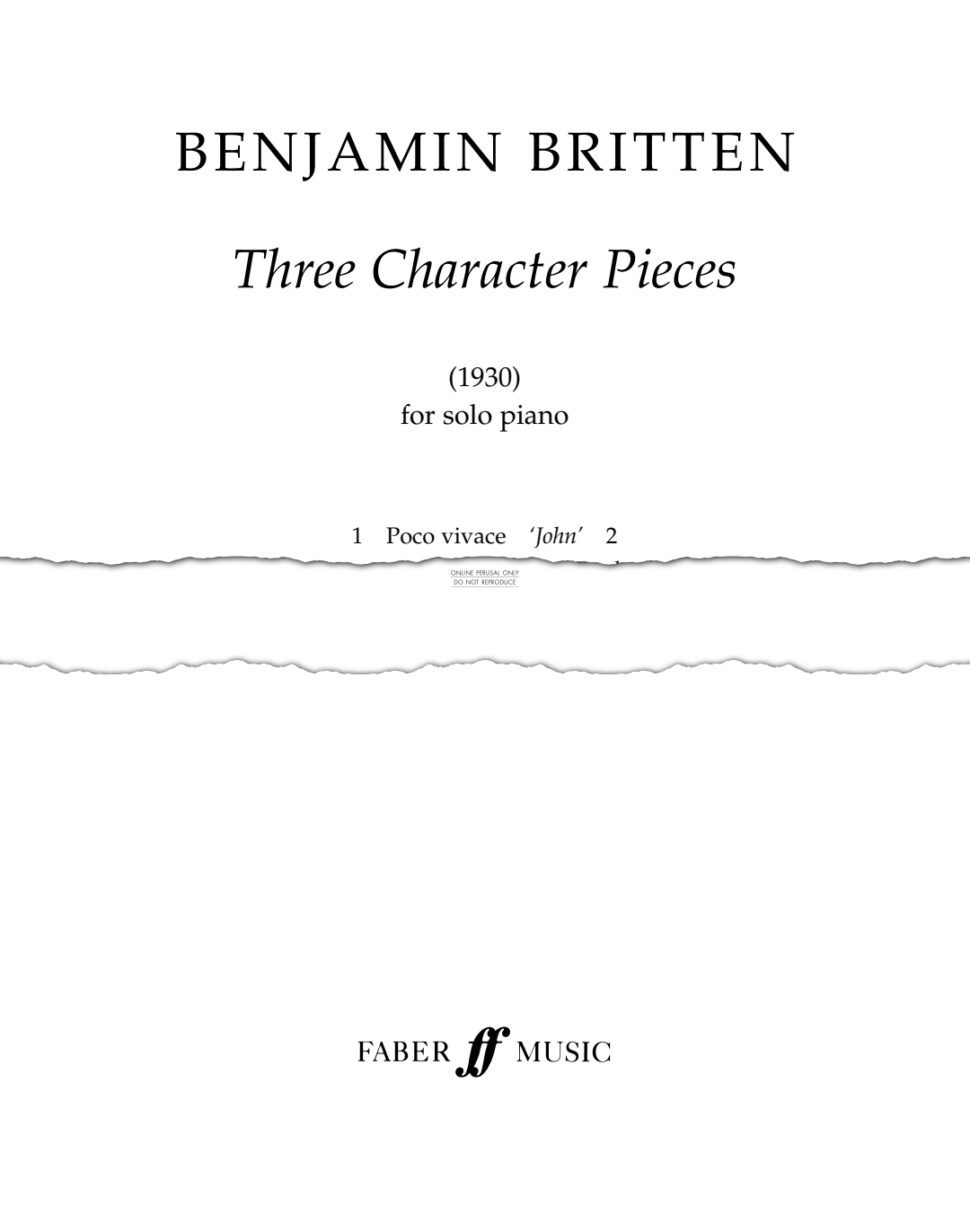 gallery: Three Character Pieces, Benjamin Britten, Klavier