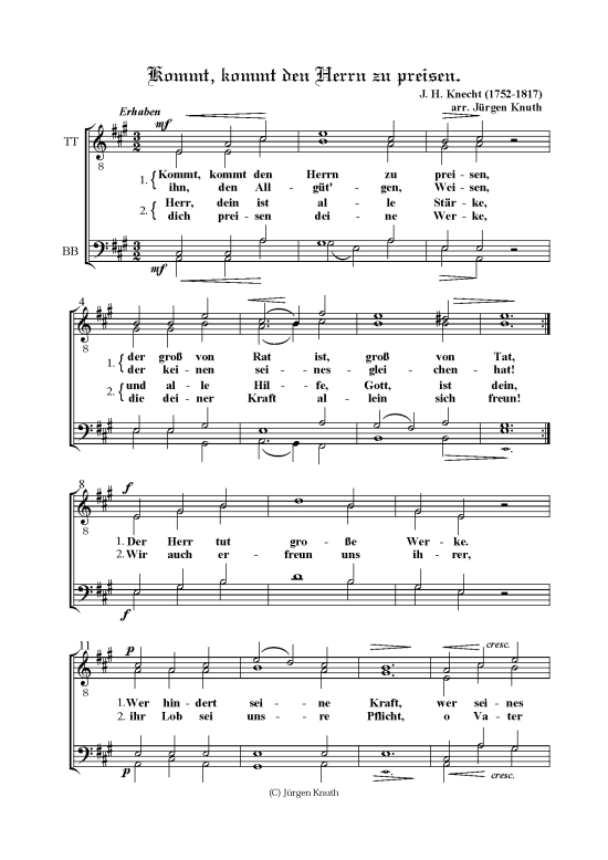 gallery: Kommt, kommt den Herrn zu preisen , , (Männerchor)