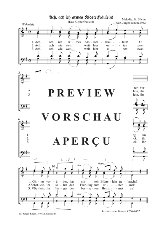 gallery: Ach, ach ich armes Klosterfräulein! / (Das Klosterfräulein) , ,  (Gemischter Chor)