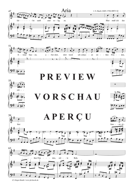 gallery: Rezitativ und Arie BWV 82 aus dem Notenbuch Anna M. Bach , , (Gesang + Klavier/Cembalo, BC)