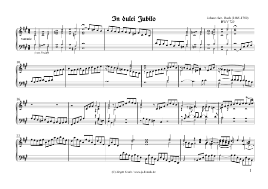 gallery: In dulci Jubilo BWV 729 , , (Klavier/Cembalo/Orgel Solo)