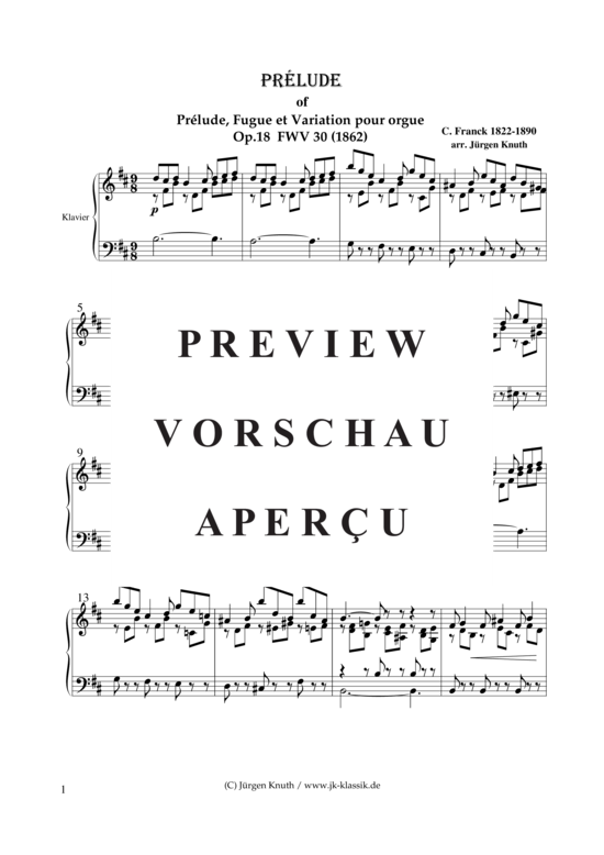 gallery: Prelude aus Prelude, Fugue et Variation pour orgue op.18 FWV 30 , , (Klavier Solo)