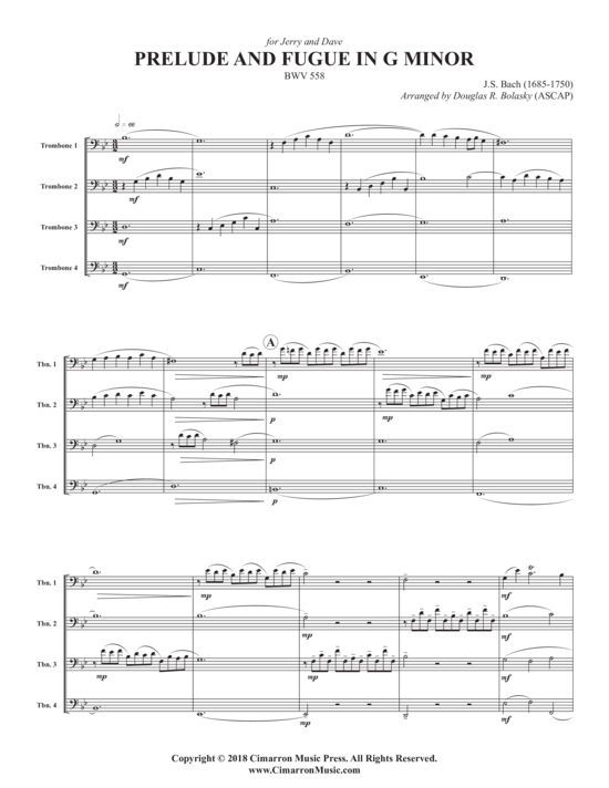 gallery: Prelude and Fugue in g minor , , (Posaunen Quartett)