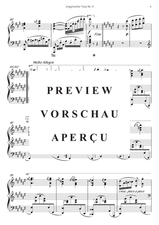 gallery: Ungarischer Tanz Nr. 4 - aus der Sammlung Ungarische Tänze, Buch 1 , , (Klavier Solo)