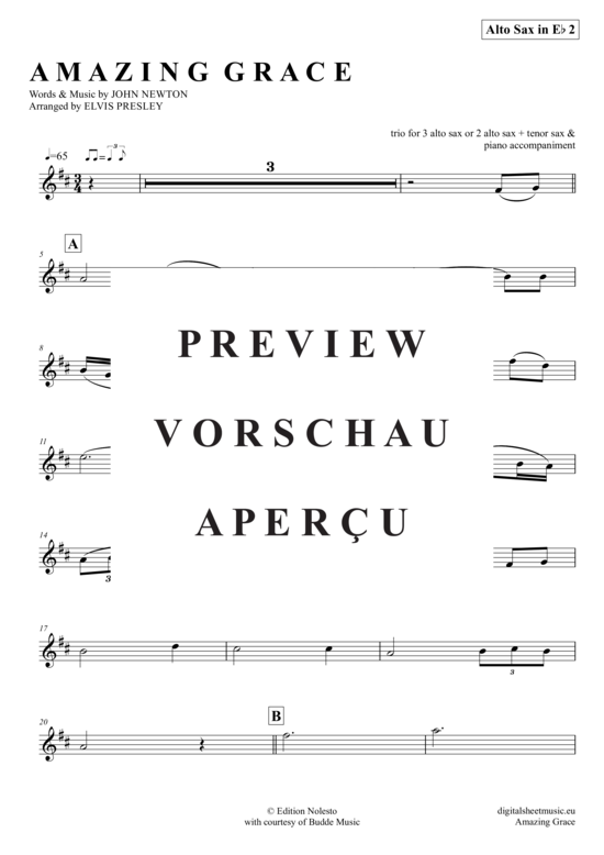 gallery: Amazing Grace (Saxophon Trio AAA(T) , Presley, Elvis,  + Klavier)