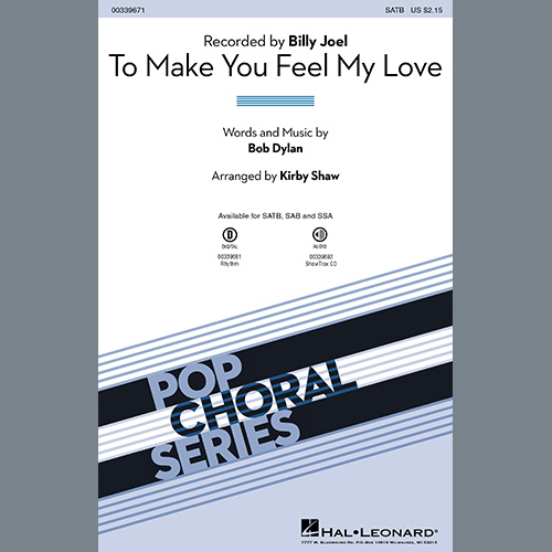 Product picture to: To Make You Feel My Love (arr. Kirby Shaw)