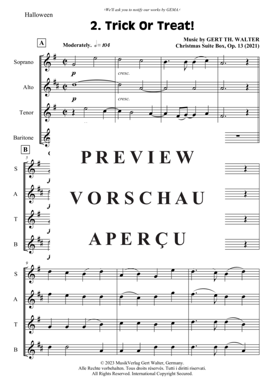 gallery: Trick Or Treat! , , (Saxophon Quartett SATB)