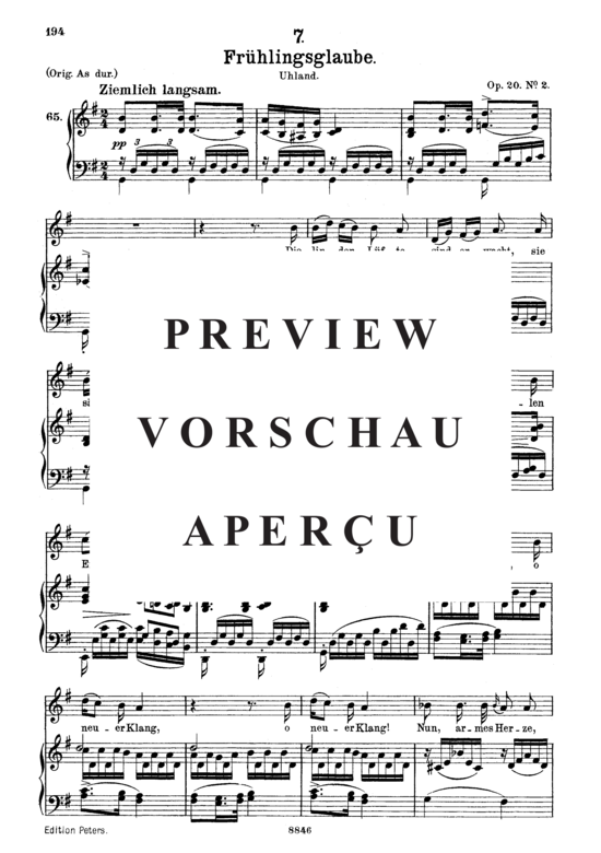 gallery: Frühlingsglaube D.686 , , (Gesang mittel + Klavier)