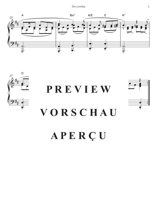 gallery: Die Loreley - Ich weiß nicht, was soll es bedeuten , , (Klavier Solo)