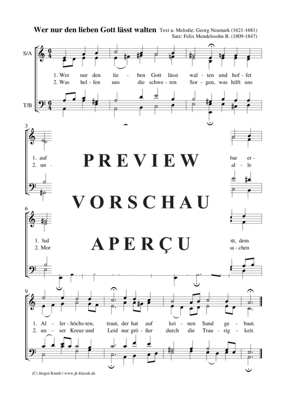 gallery: Wer nur den lieben Gott lässt walten , , (Gemischter Chor)