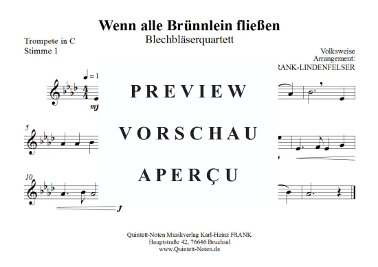 gallery: Wenn alle Brünnlein fließen , , (Blechbläserquartett)