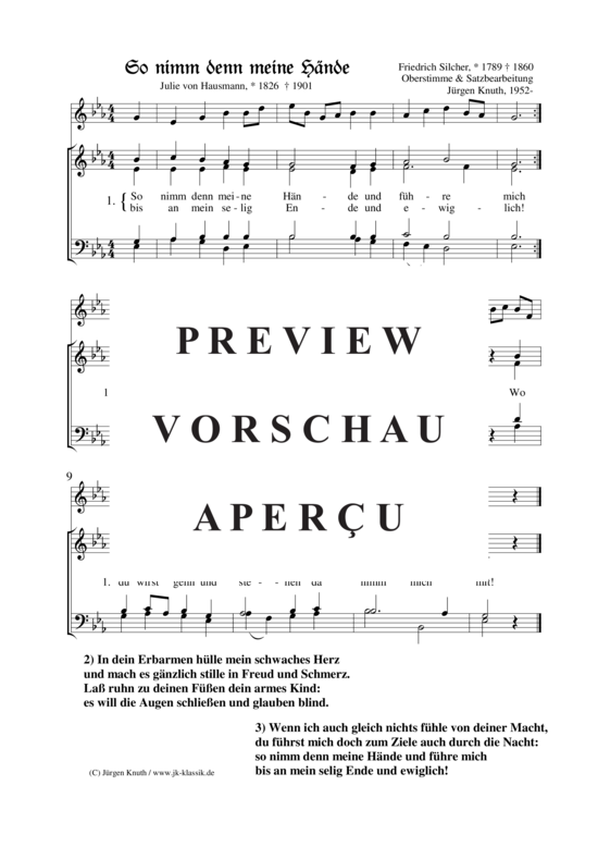 gallery: So nimm denn meine Hände , , (Gemischter Chor + Oberstimme in C)