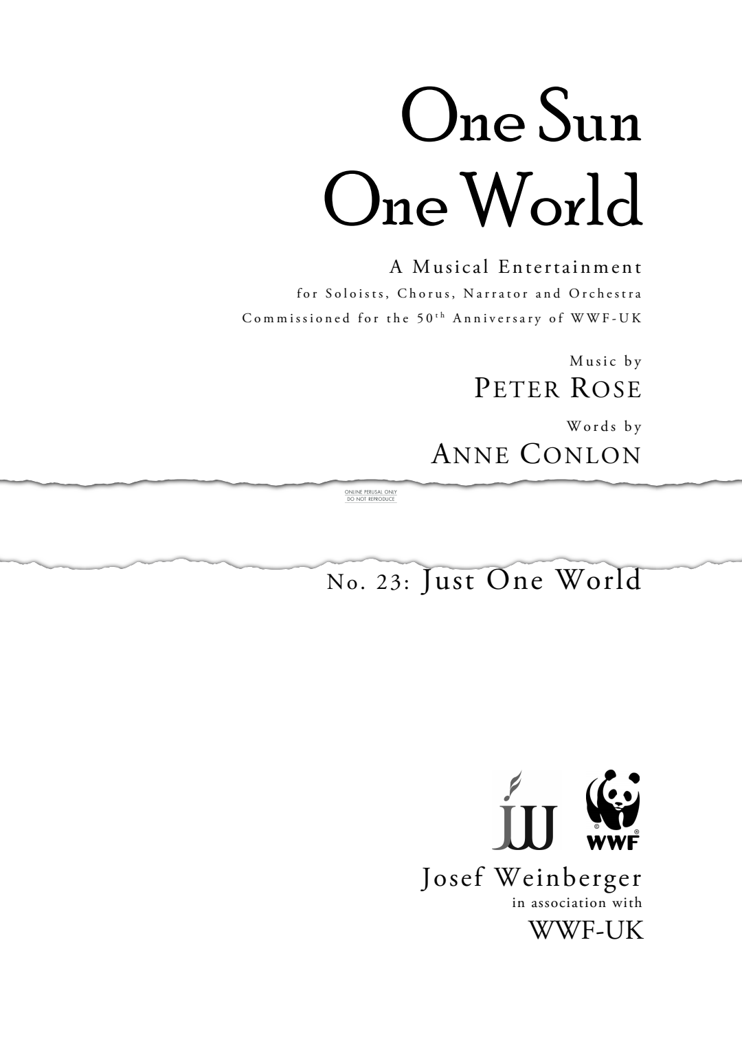 gallery: Just One World (from 'One Sun One World'), Peter Rose, Chor, Gesang, Klavier