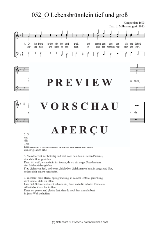gallery: O Lebensbrünnlein tief und groß , , (Gemischter Chor SAB)