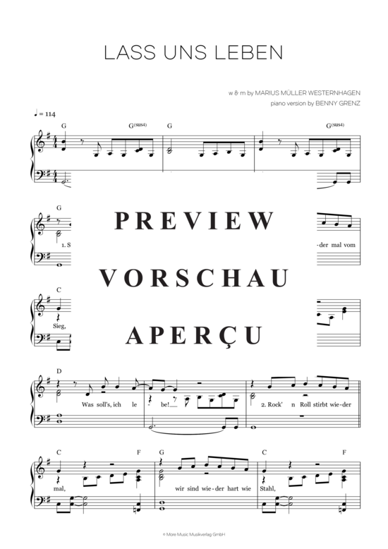 gallery: Lass uns leben , Müller-Westernhagen, Marius, (Klavier Solo)