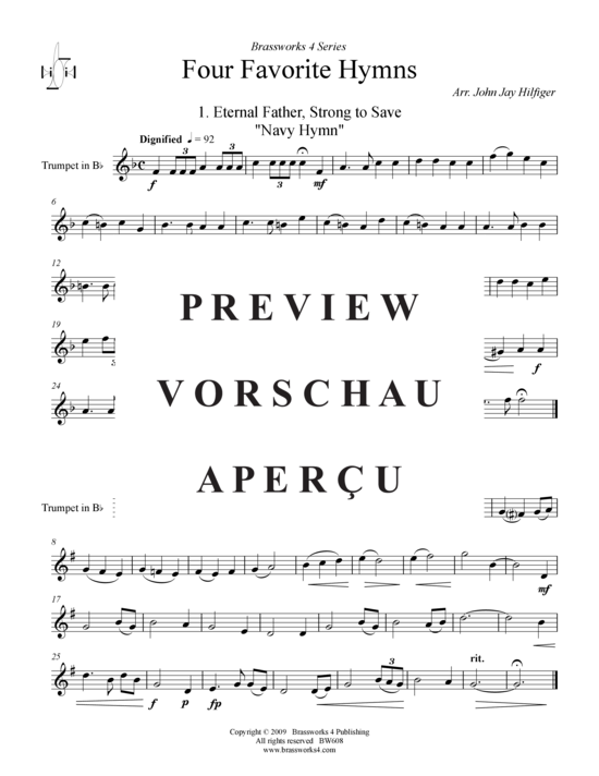 gallery: 4 Favorite Hymns , , (Trompete in B, Horn F, Posaune)