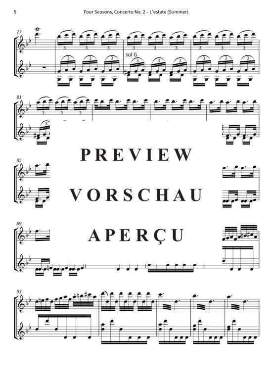 gallery: Four Seasons, Concerto No. 2 - L´estate (Summer) , Twiolins The,  - 1. Allegro non molto (Geigen Duett)